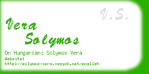 vera solymos business card